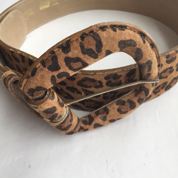 VINTAGE MZ ACC USA ANIMAL PRINT LEATHER BELT - Picture 10 of 10